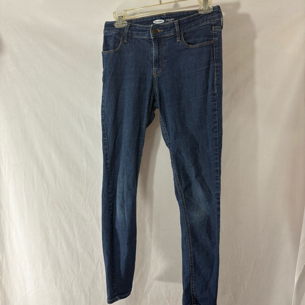 Old Navy Blue Super Skinny Mid Rise Jeans Classic Style
